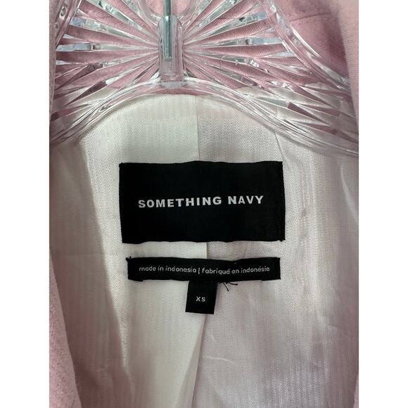 Something Navy Slouchy Power Pink Preppy Academia Oversized Blazer Size XS - Picture 3 of 10